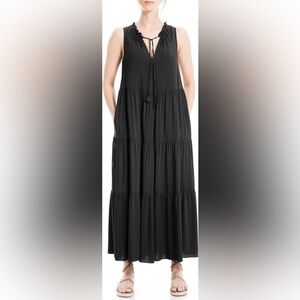 Max Studio Tiered Black Dress